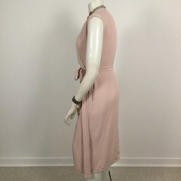 👛 (ANY 2/$40) EVERLANE Sleeveless Pink Wraparound Dress - Picture 5 of 8